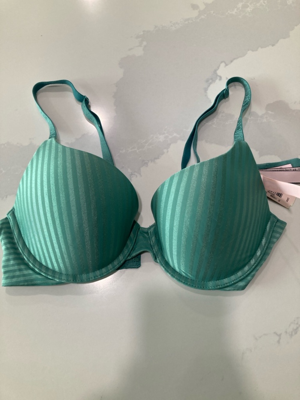 Striped Padded Bra - Gorgeous Green